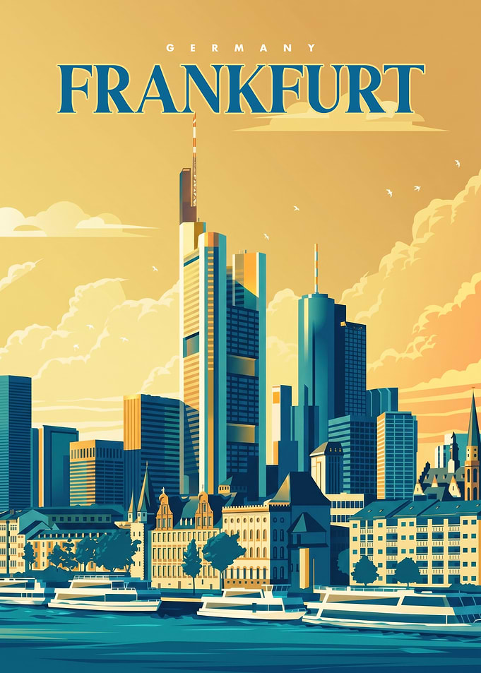 Frankfurt Germany Skyline Travel Poster