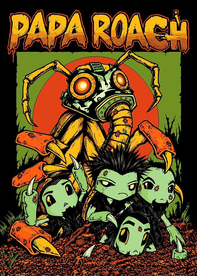 Papa Roach Chibi Band Illustration