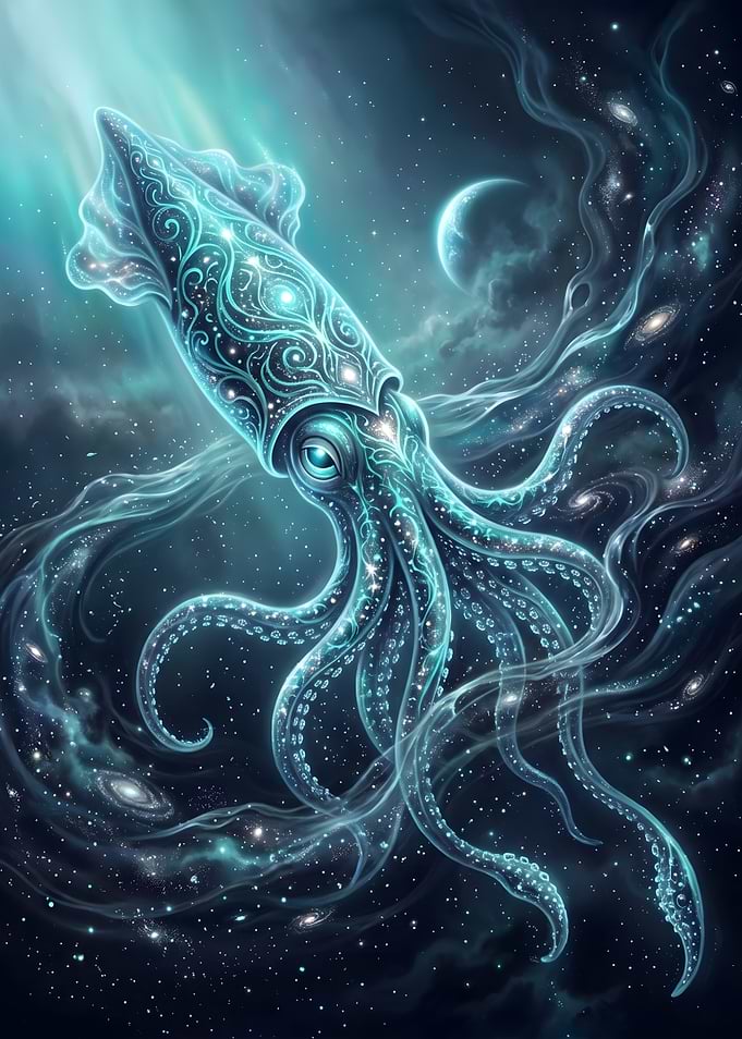 Cosmic Celestial Squid in Space