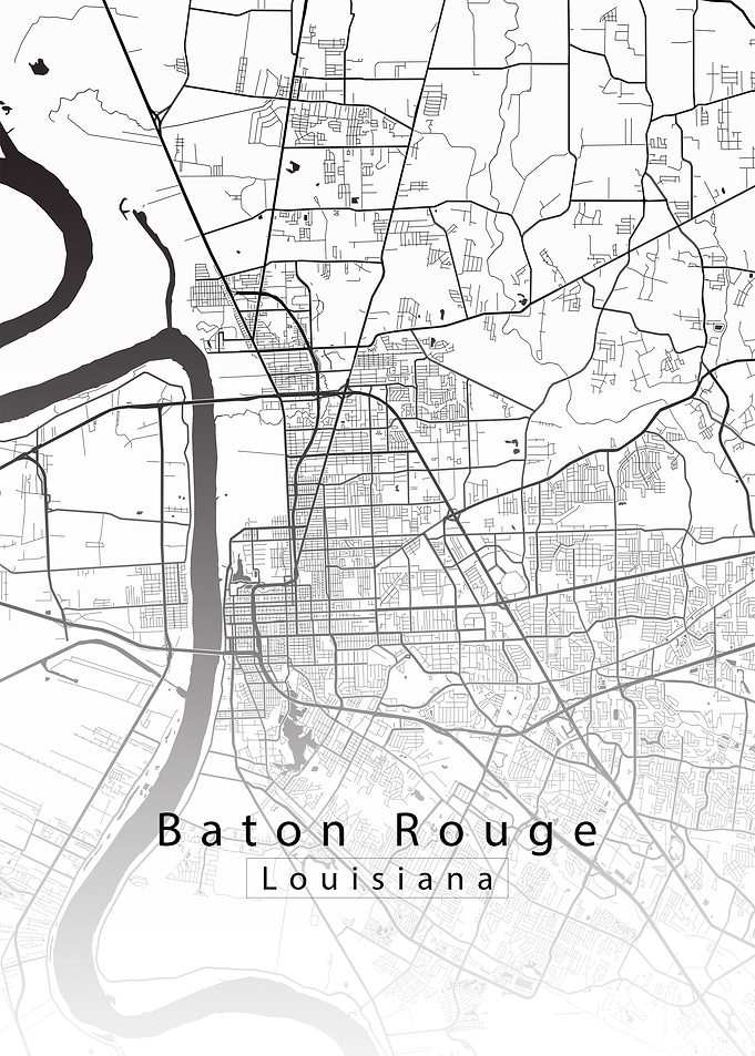 Baton Rouge Louisiana City Map