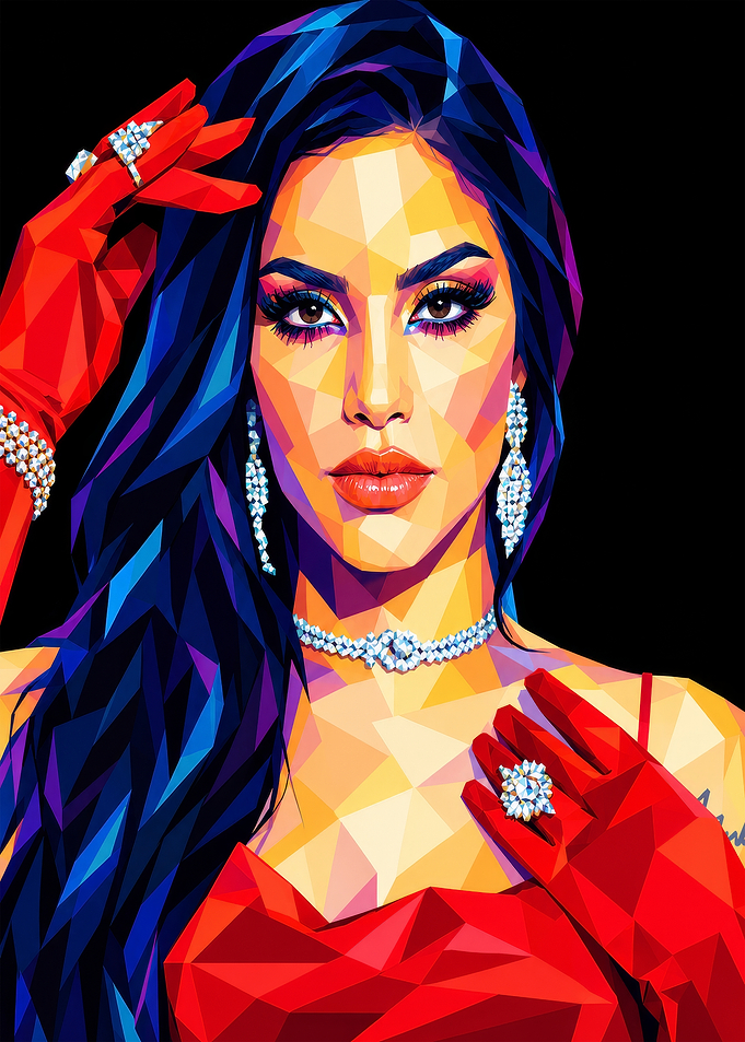Low Poly Portrait of Kimberly Loaiza