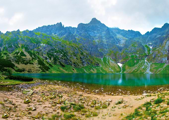 Emerald Mountain Lake Landscape