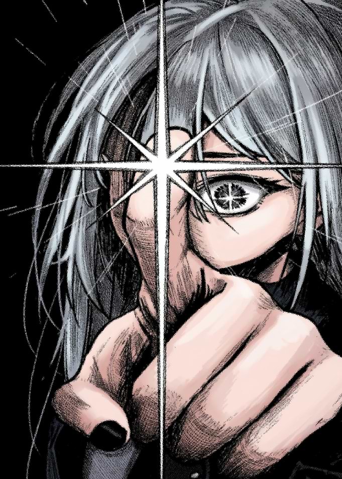 Anime character pointing with star effect