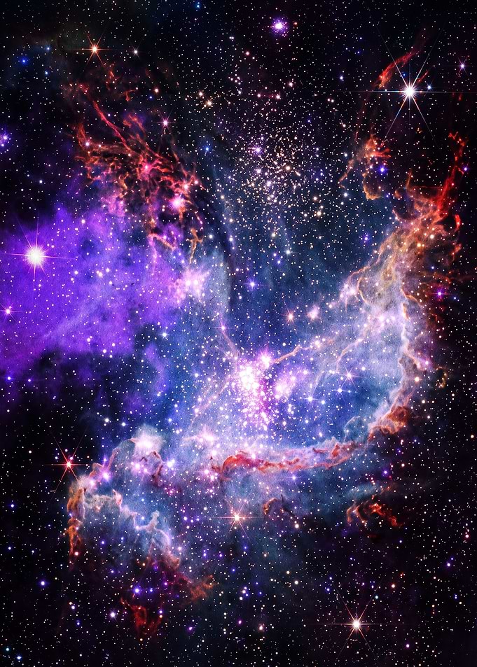 Vibrant Nebula and Star Cluster