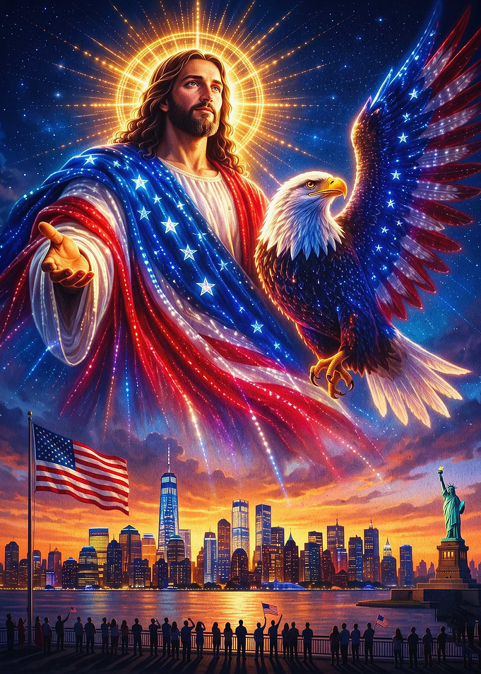Jesus Eagle USA Patriotic Art Poste
