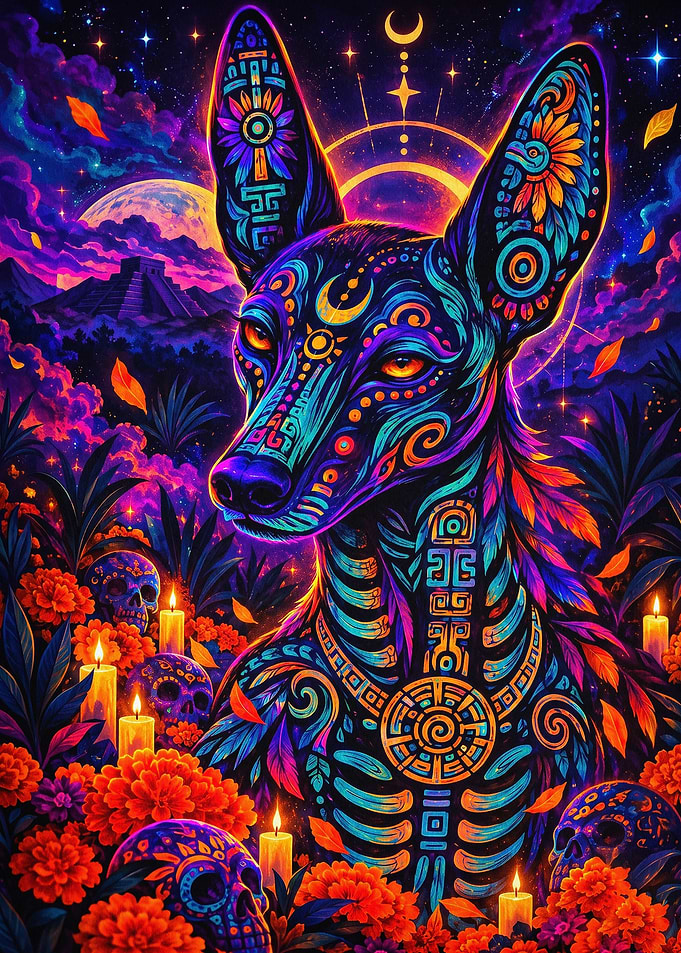 Xoloitzcuintli Psychedelic Art