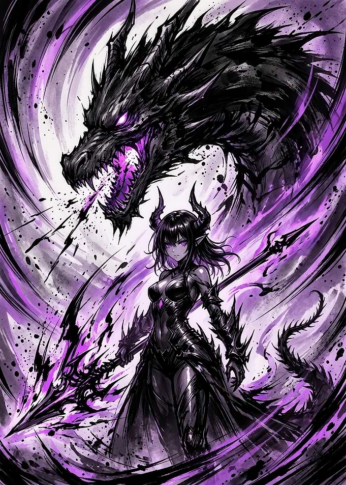 Dark Fantasy Dragon Warrior Princess
