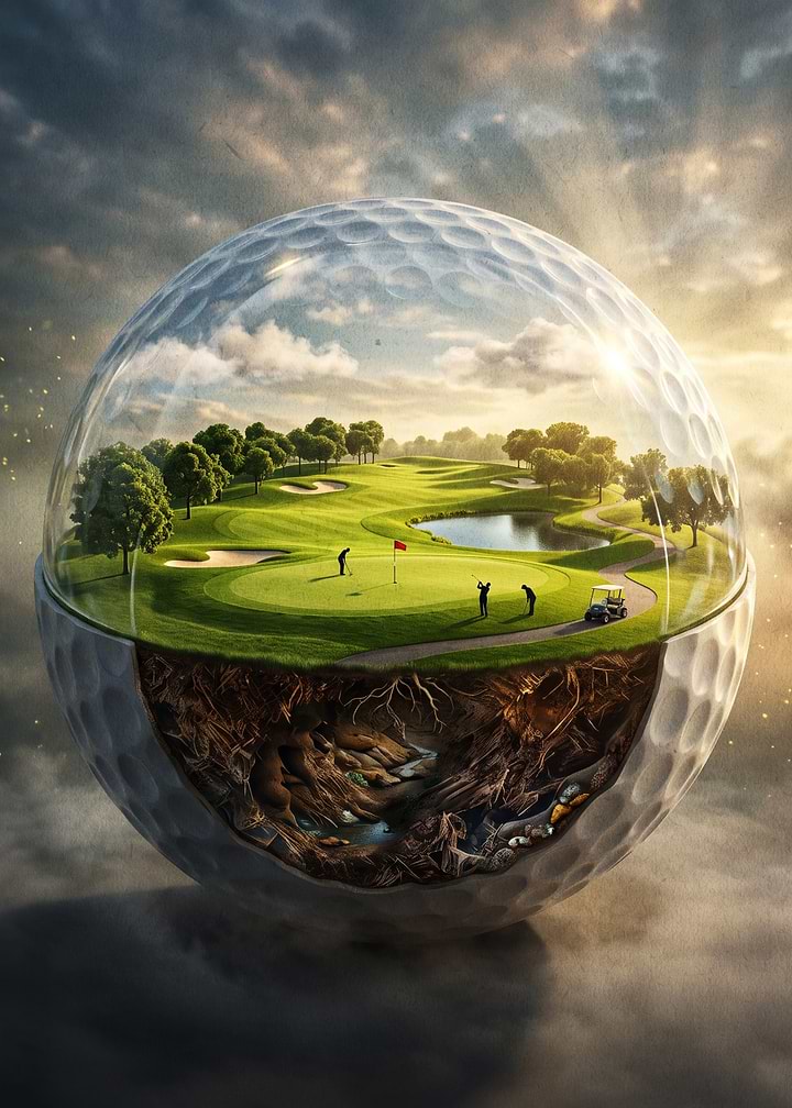 Golf Course Inside a Golf Ball