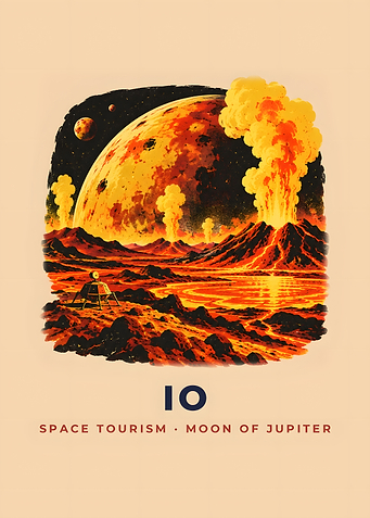 Io Volcanic Moon Lava Vintage Space Tourism Poster