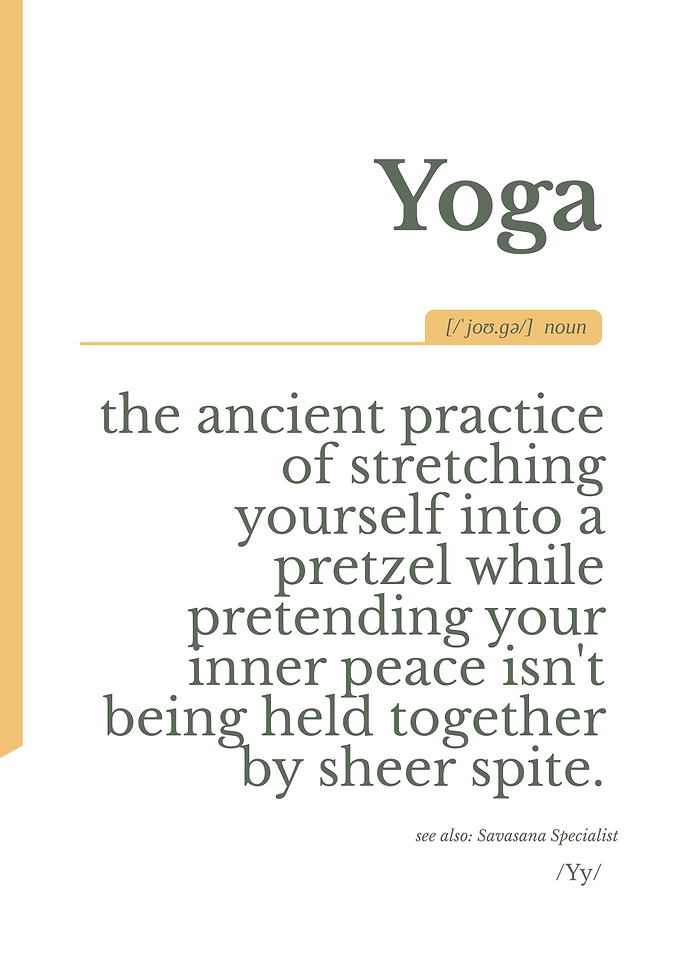 Funny Yoga Definition Poster
