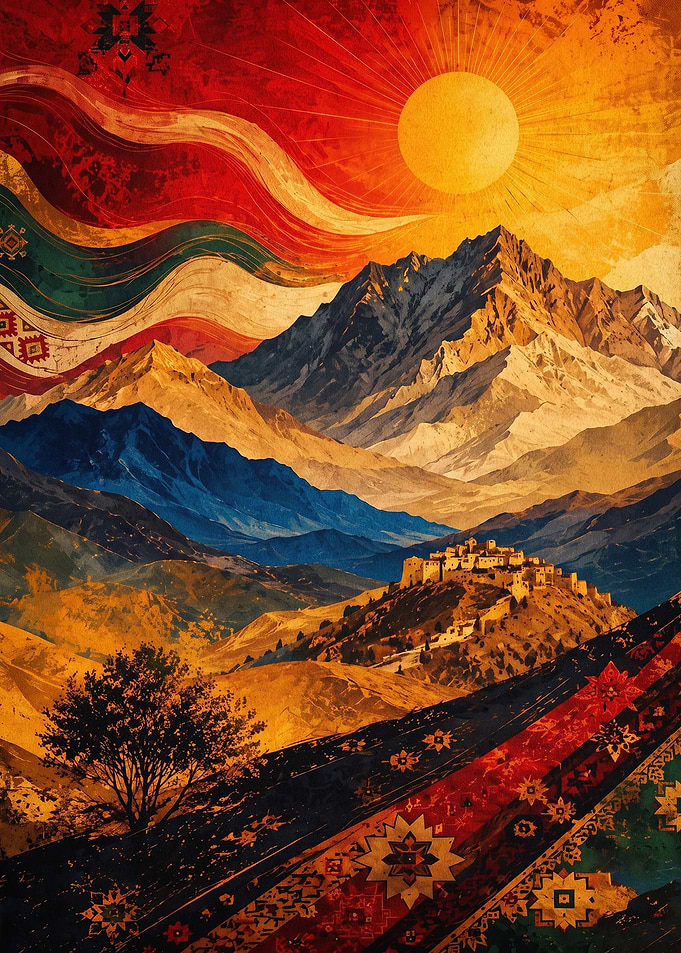 Mountain Rug Abstract Art Poster