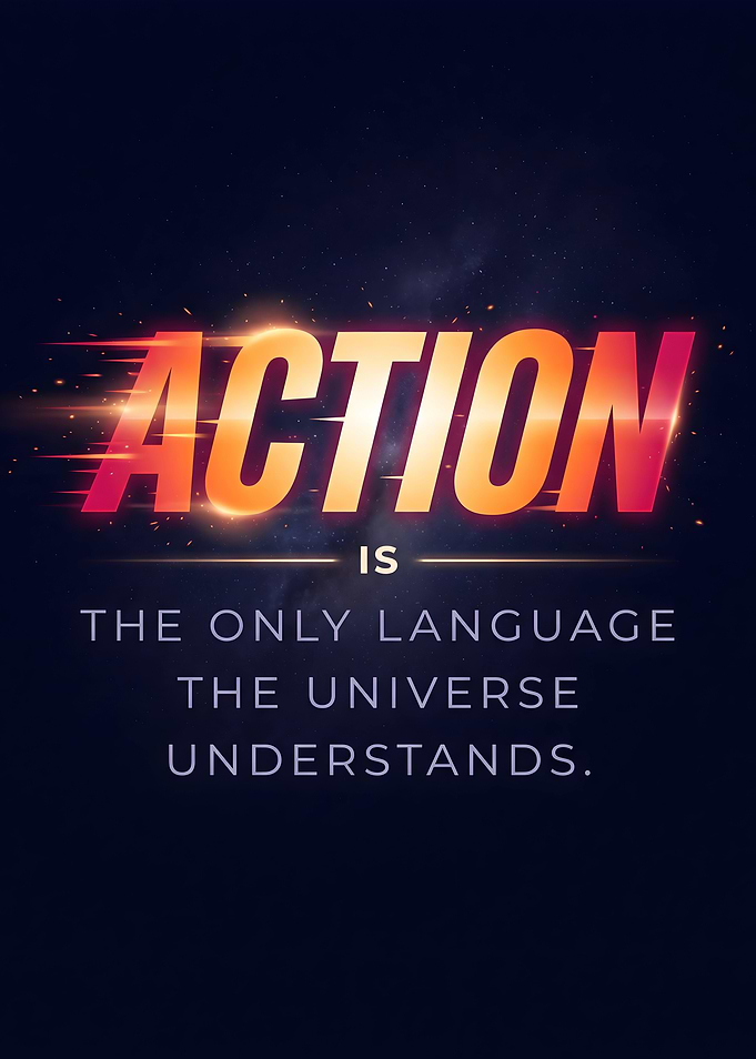 Action Inspirational Quote Poster