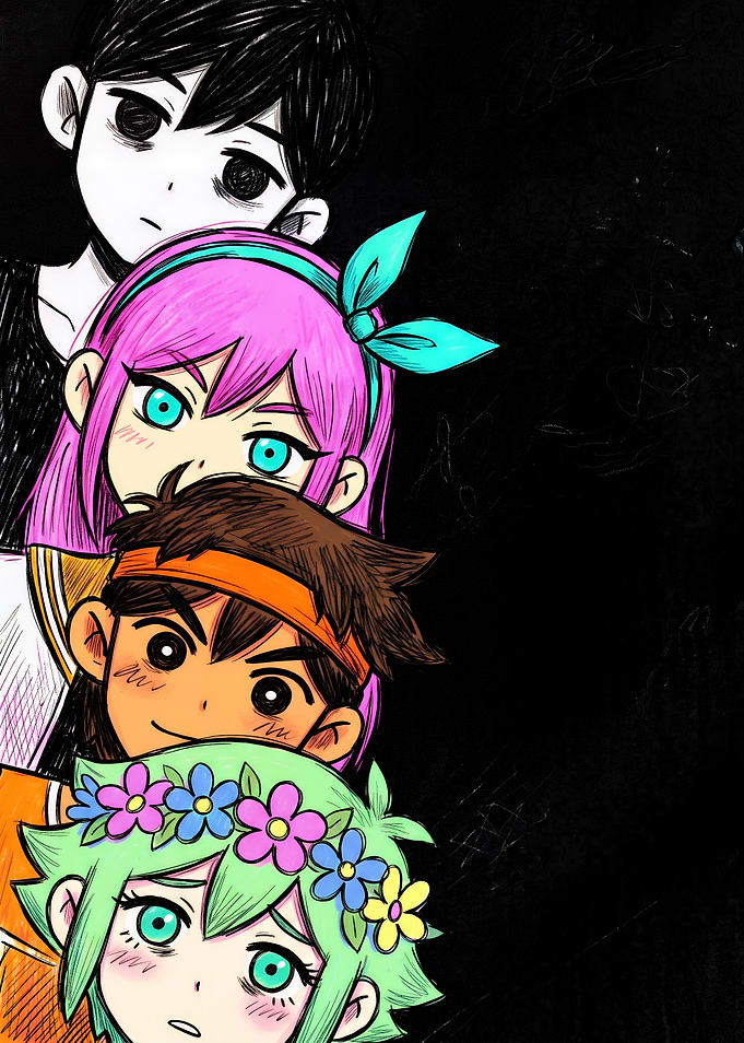 Omori Game Characters Portrait Stack