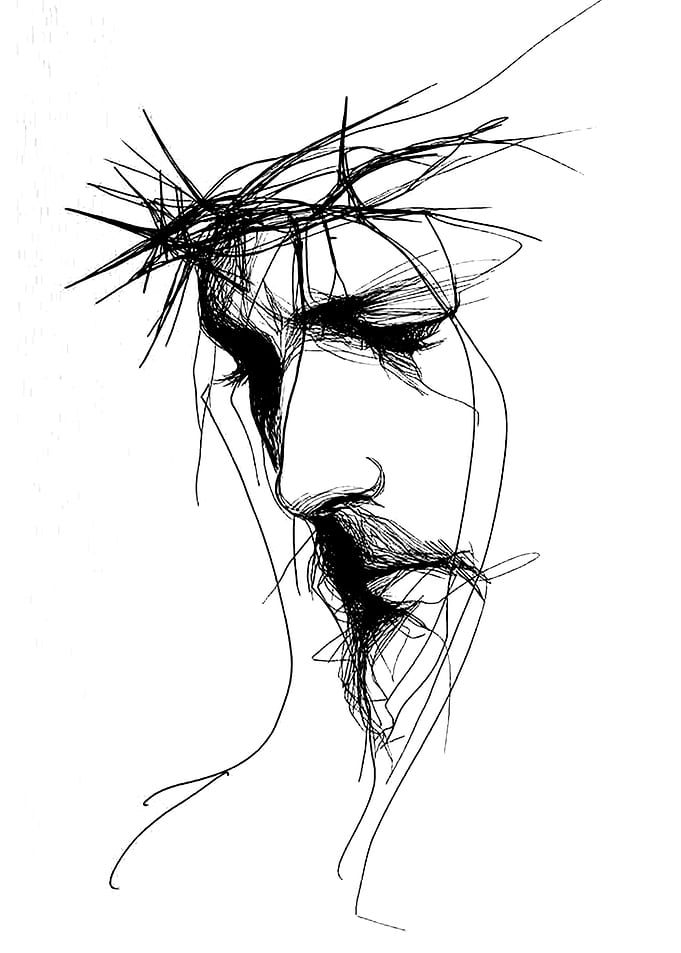 Minimalist Line Art of Jesus