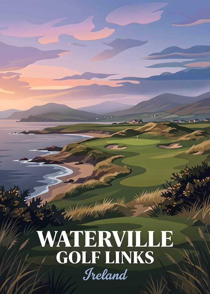 Waterville Golf Links Ireland Travel Poster
