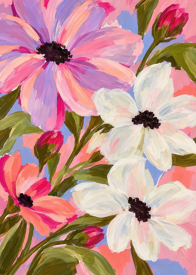 Vibrant Painted Floral Bouquet