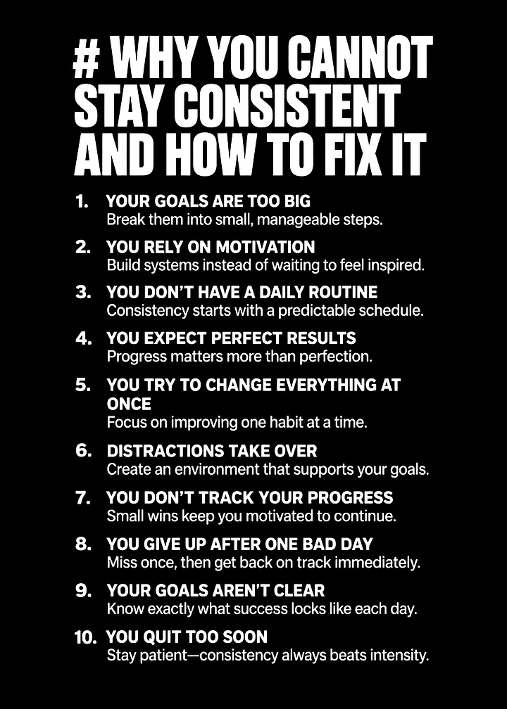 Why You Cannot Stay Consistent Poster