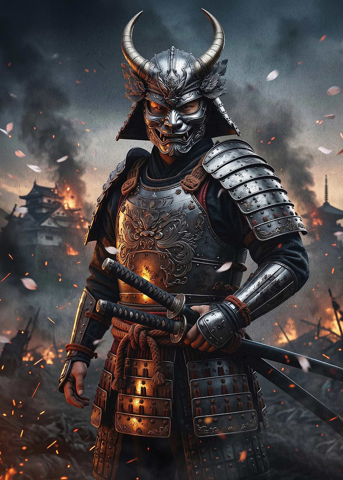 Samurai Warrior Dark Fantasy Poster