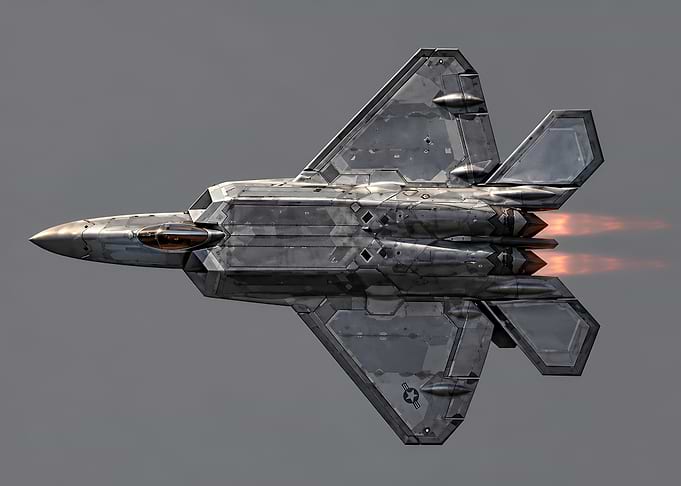 F-22 Raptor Fighter Jet in Flight