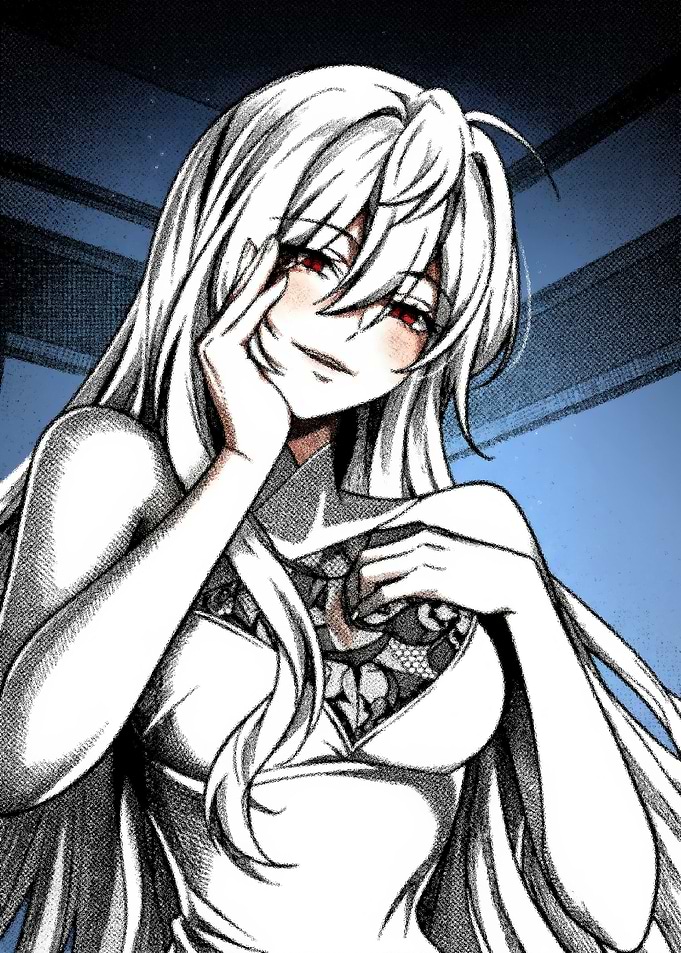 Anime Girl with White Hair