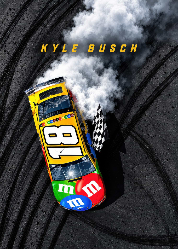 Kyle Busch M&M's NASCAR Victory Burnout