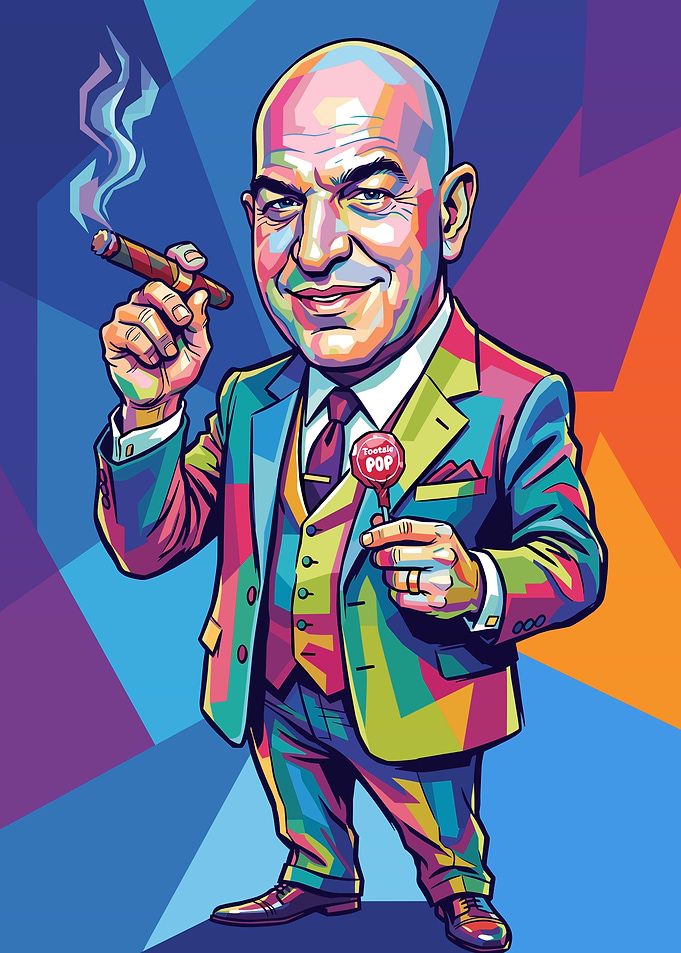Pop Art Caricature of Telly Savalas