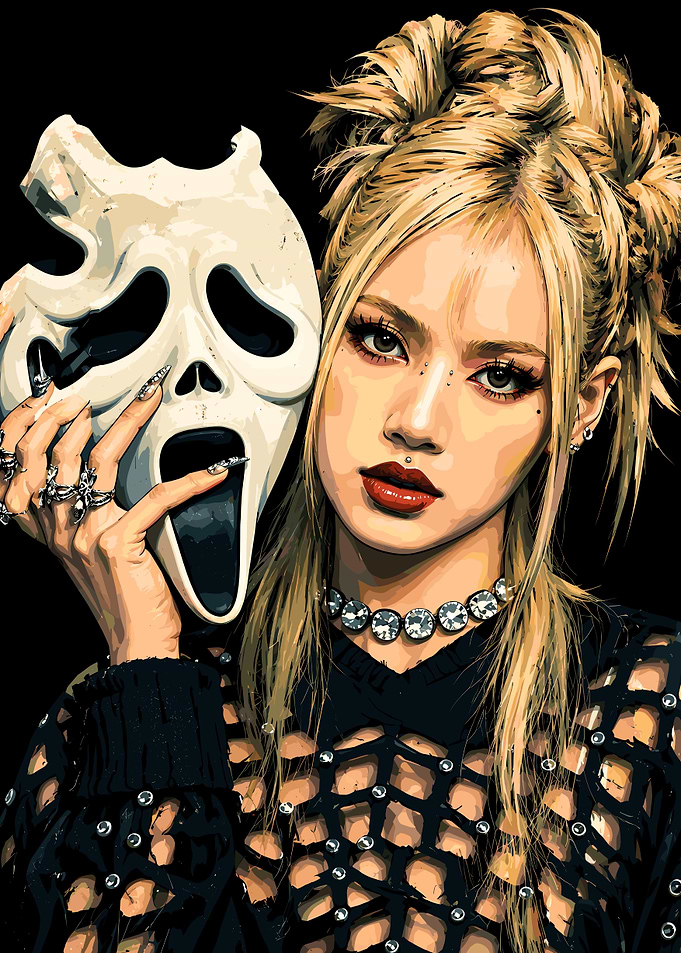 Lisa with Ghostface Mask Portrait