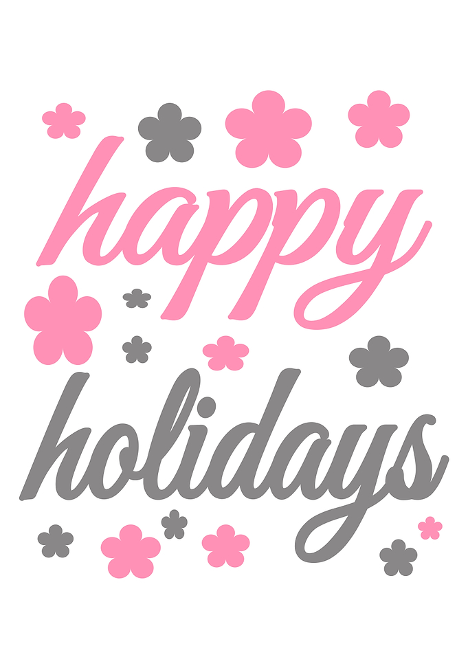 Happy Holidays Floral Text Art