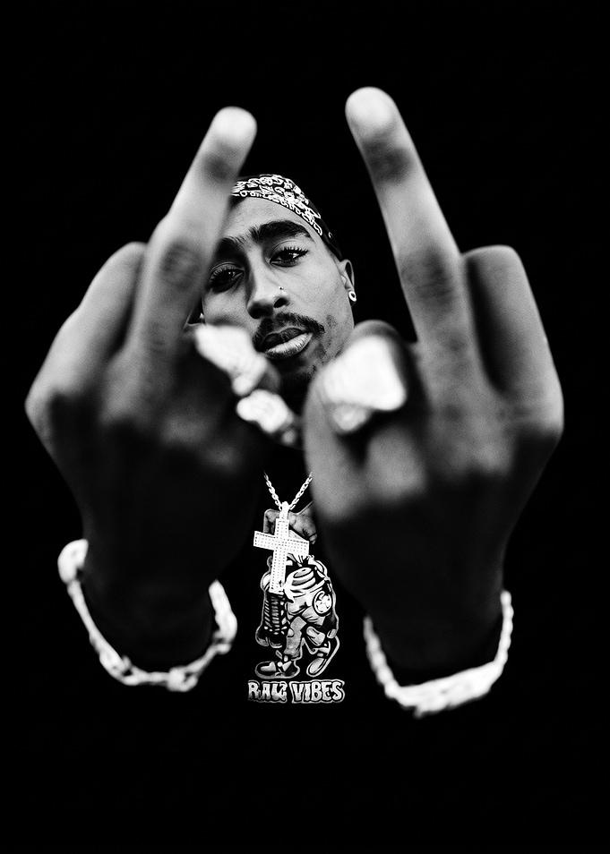 Tupac Shakur Middle Finger Portrait