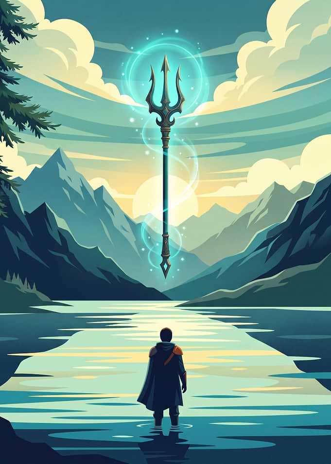 Warrior Facing a Magical Trident