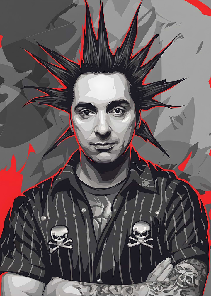 Punk Rocker Portrait Illustration