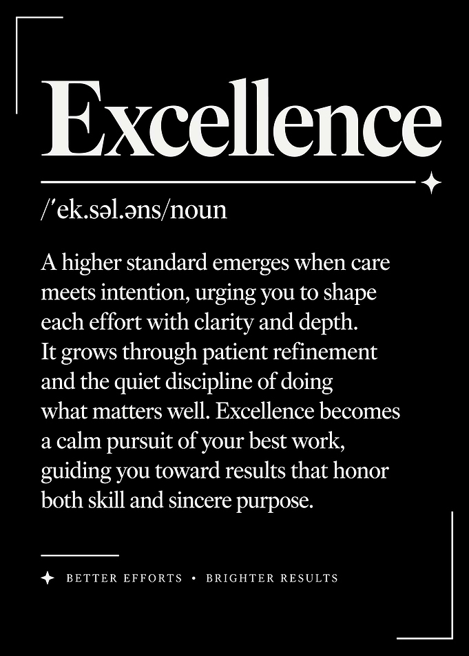 Excellence Definition Inspirational Wall Art
