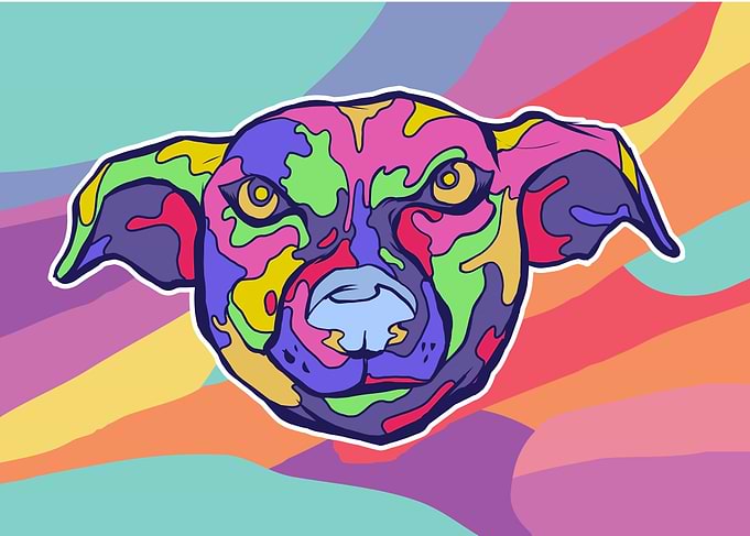 Colorful Pop Art Dog Portrait