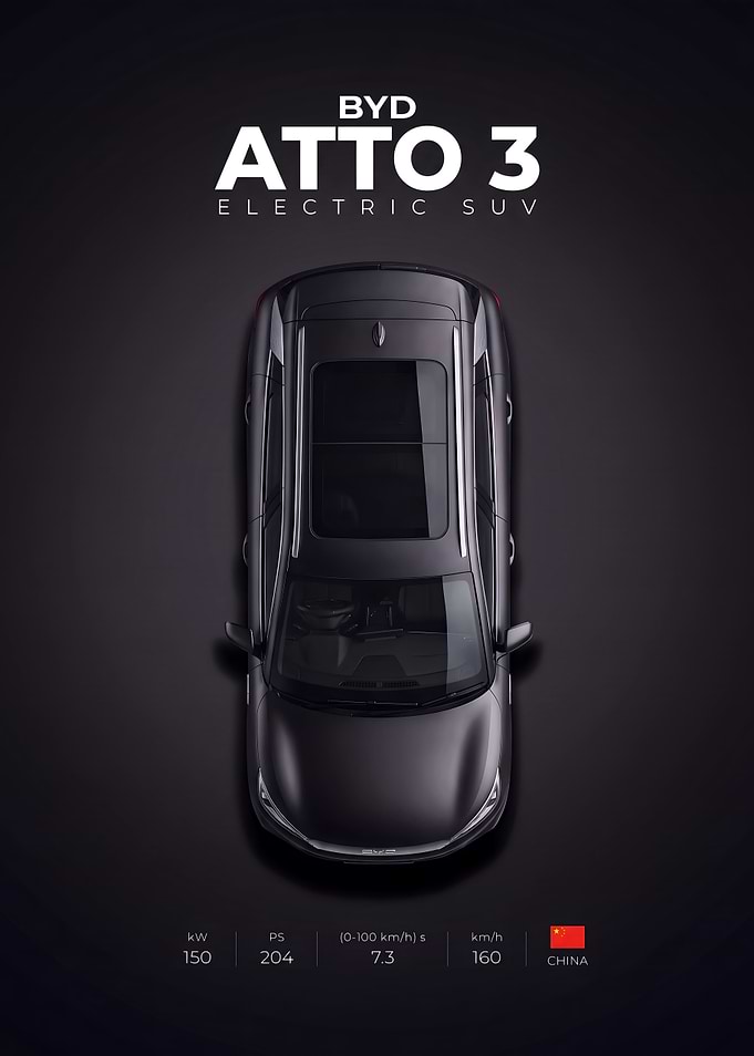BYD Atto 3 Electric SUV Poster