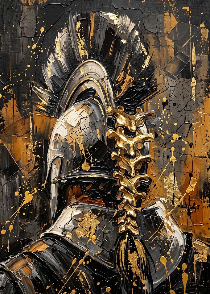 Abstract Golden Spartan Warrior Helmet
