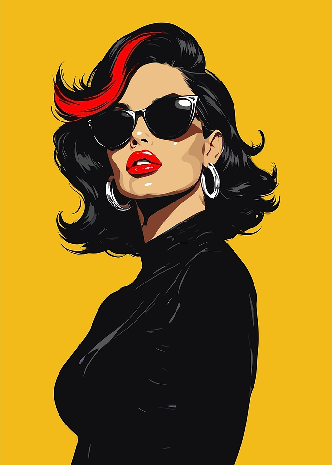 Stylish Woman in Pop Art Style