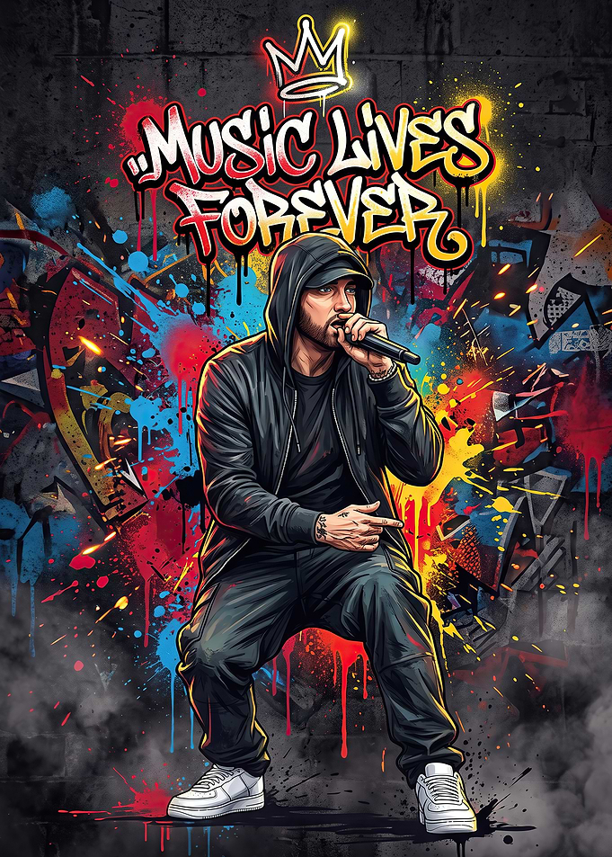 Eminem Music Lives Forever Graffiti Art
