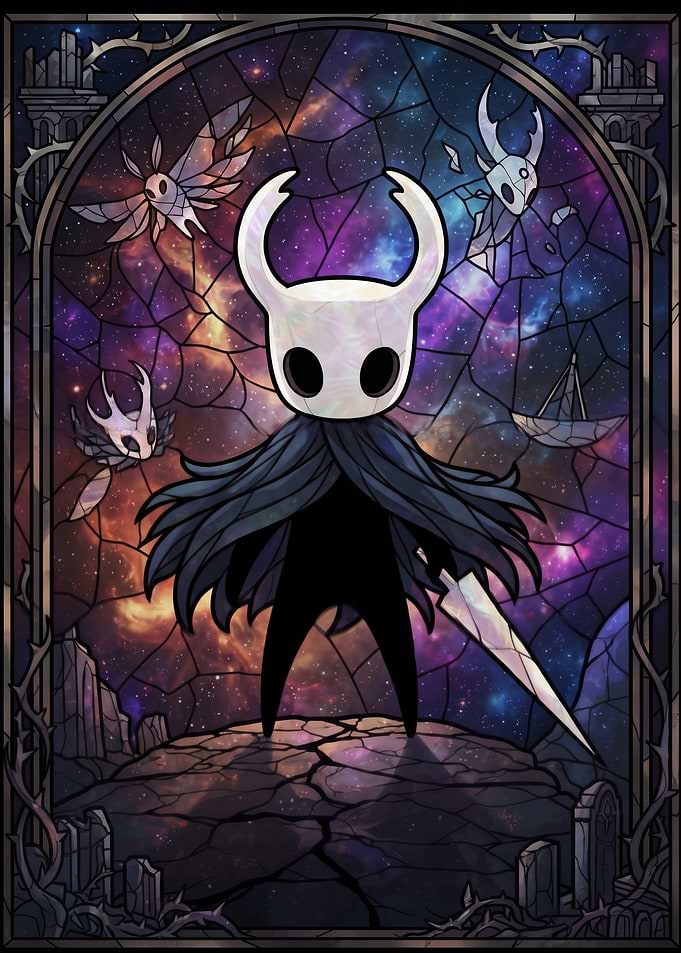 Hollow Knight Stained Glass Galaxy Art