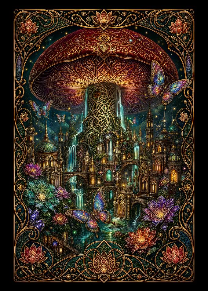 Enchanted Mushroom Kingdom Fantasy Art