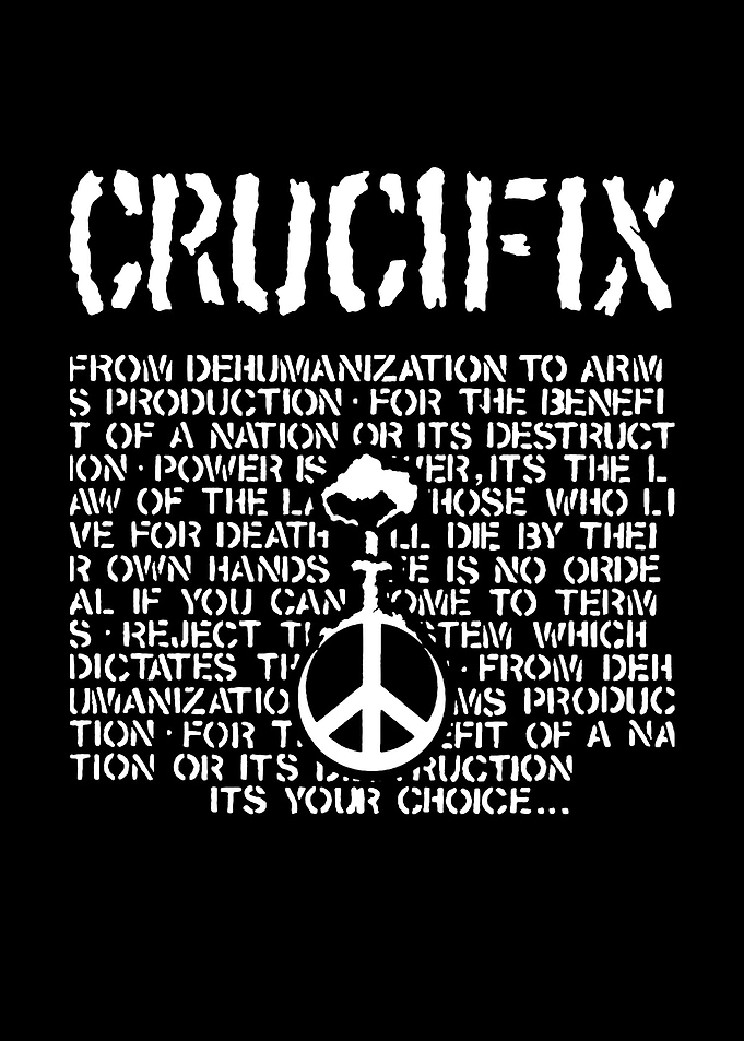 Crucifix Peace Symbol Text Art