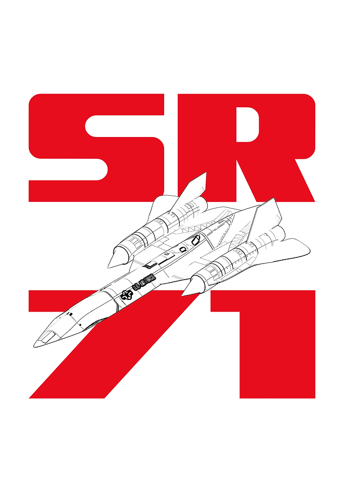 SR-71 Blackbird Reconnaissance Jet – CAD Line Art Poster