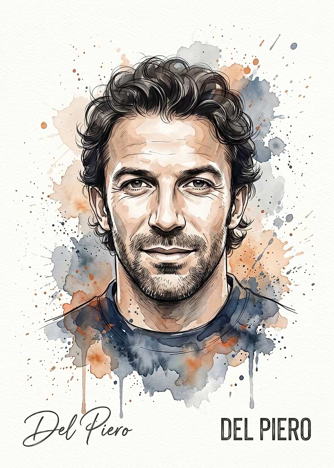 Alessandro Del Piero Watercolor Portrait