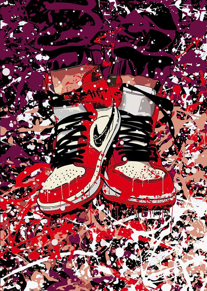 Abstract Splatter Art Sneakers