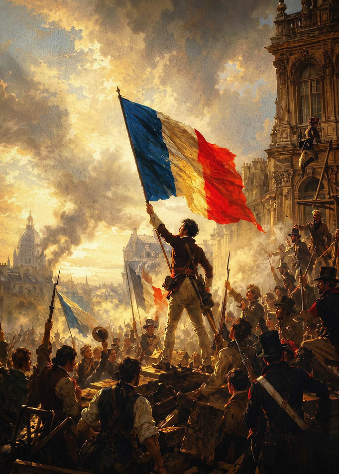 French Revolution Flag Oil Painting