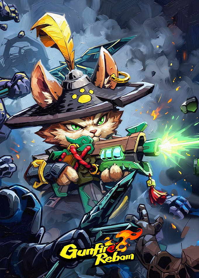 Gunfire Reborn Cat Character Action Poster