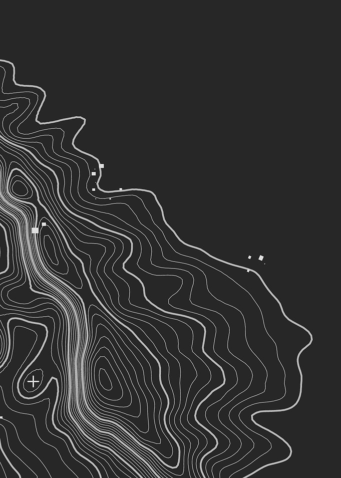 Minimalist Topographical Contour Geographic Map