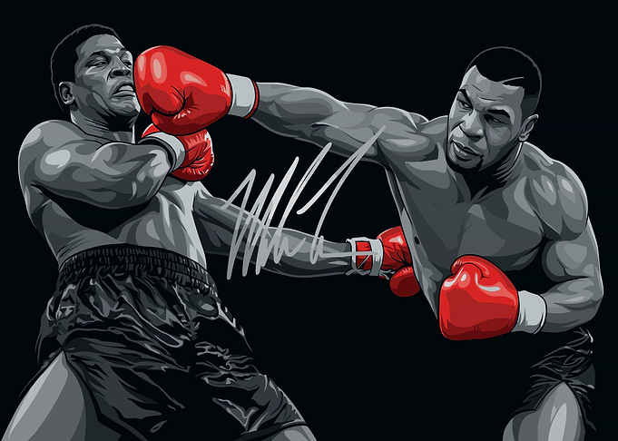 Mike Tyson Boxing Illustration