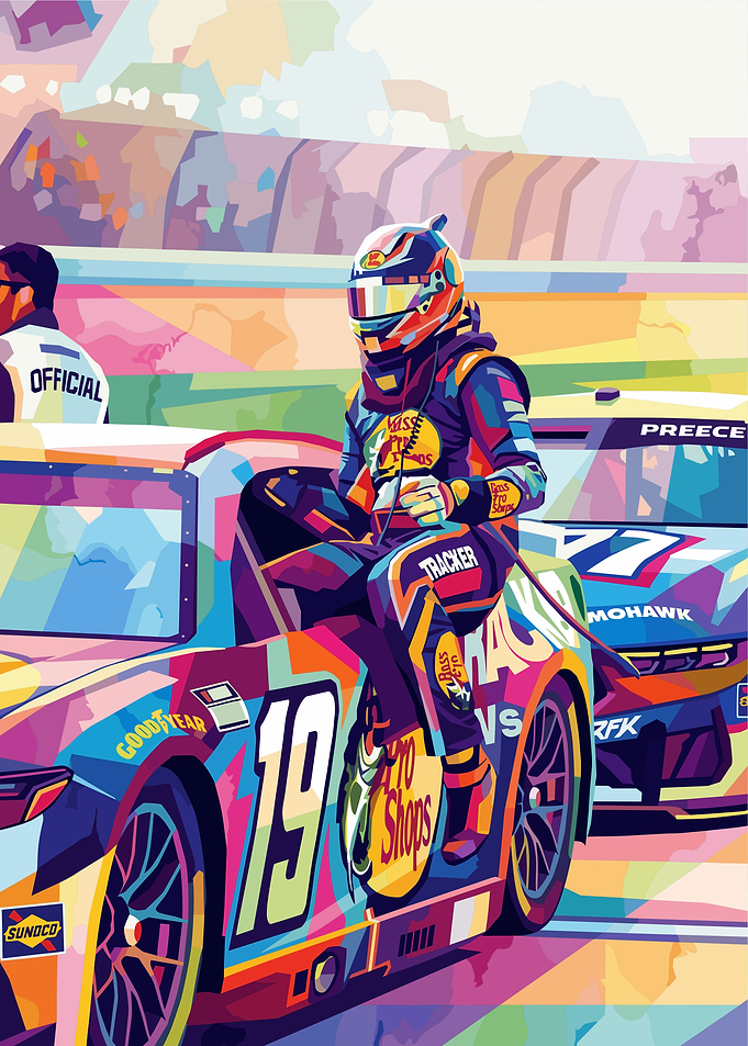 Colorful NASCAR Driver Pop Art