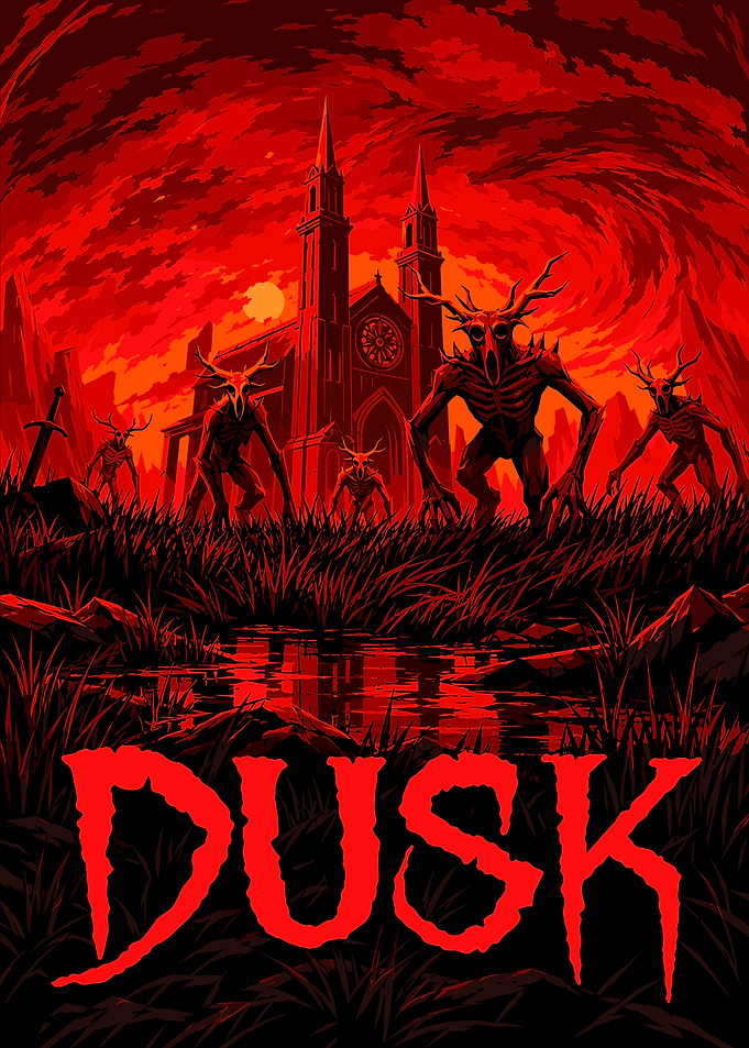 DUSK Video Game Horror Poster