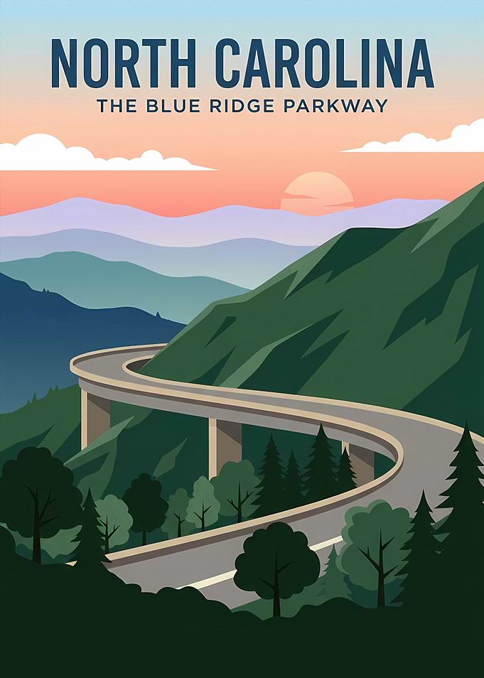 North Carolina Blue Ridge Parkway Poster